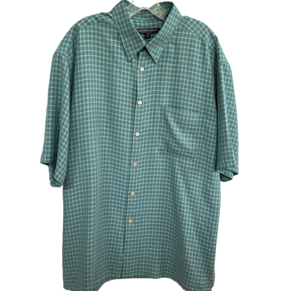 Saks Fifth Avenue Button Down Short Sleeve Short Size XL